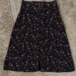 The Kooples Paris floral silk-blend midi skirt